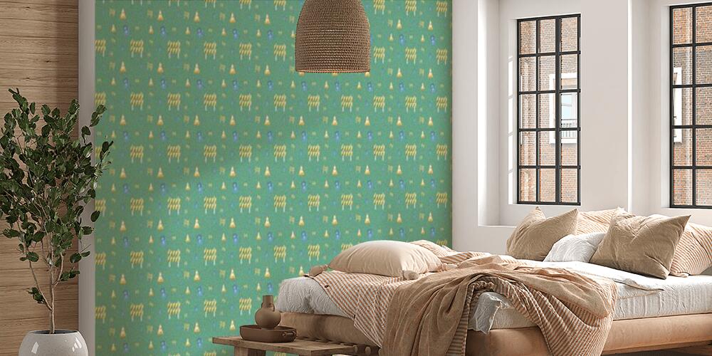 Colored background with different accessories, Camera da Letto