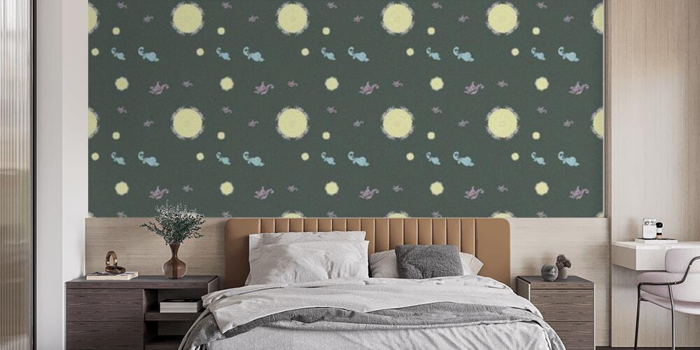 Colored background with different accessories, Camera da Letto