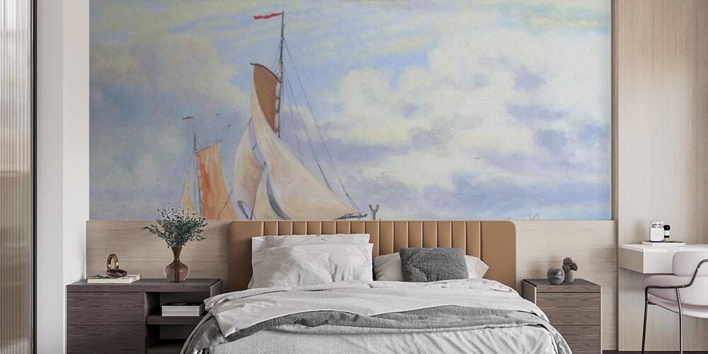 colorful boats on the river, Camera da Letto