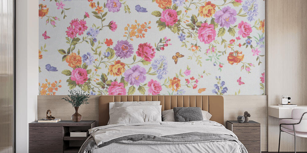 Floral background, Camera da Letto