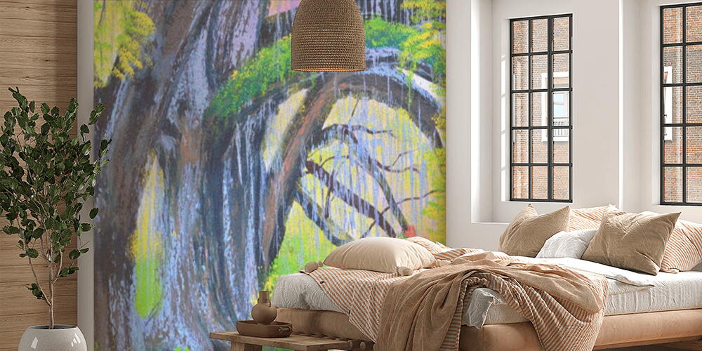 big banyan tree in the garden oil painting on canvas, Camera da Letto