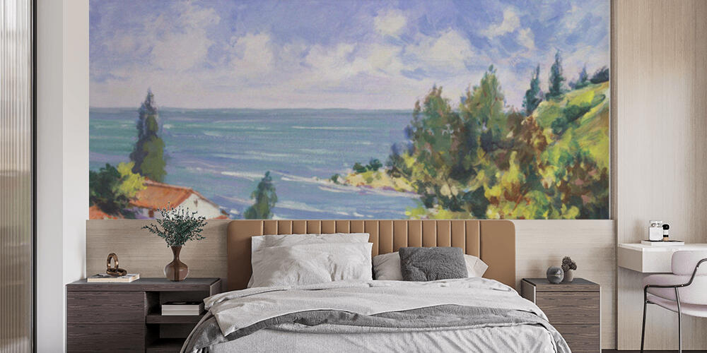 Sea landscape painting, Camera da Letto