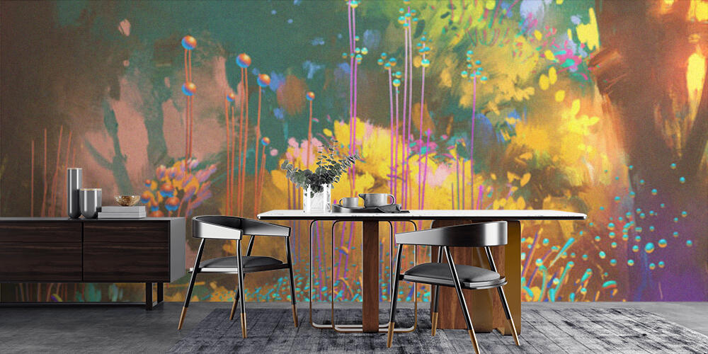 fantasy forest with colorful plants and flowers, Cucina