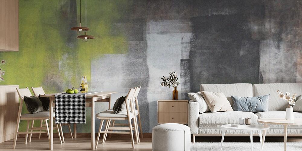 Grey and Yellow Abstract Art Painting, Cucina