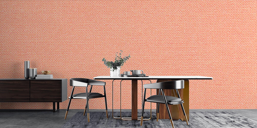 Light coral background from a textile material with wicker pattern, Cucina