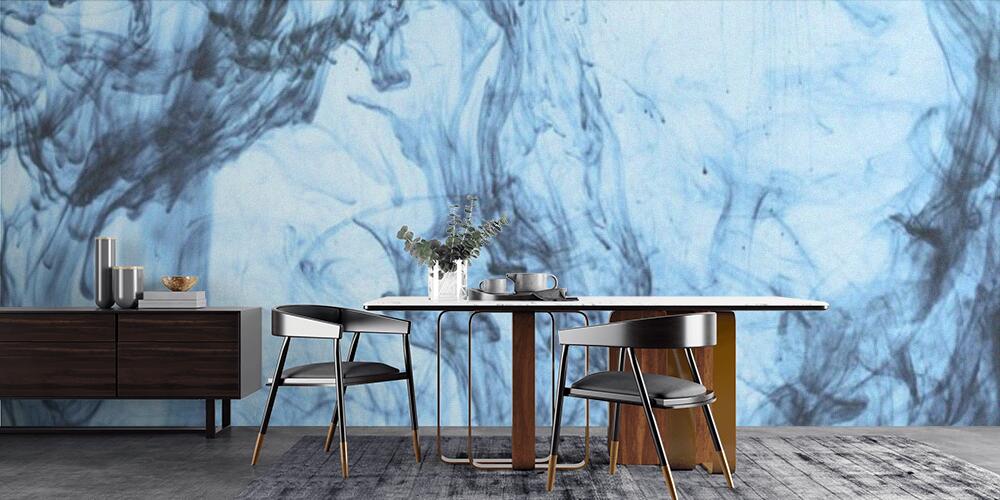background with swirls of blue paint in water, Cucina