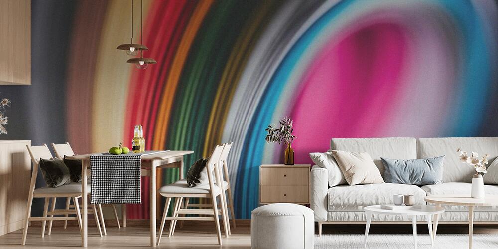 close up of colored bright quilling paper curves on black, Cucina