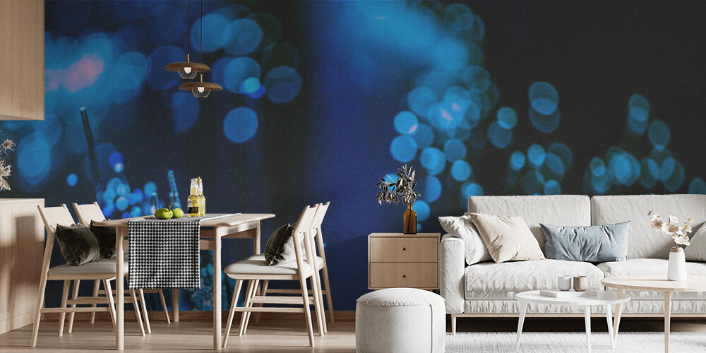 selective focus of glowing blue fiber optics texture background, Cucina