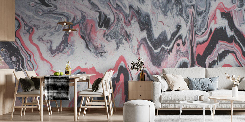 close up of abstract acrylic painted background with grey and pink, Cucina