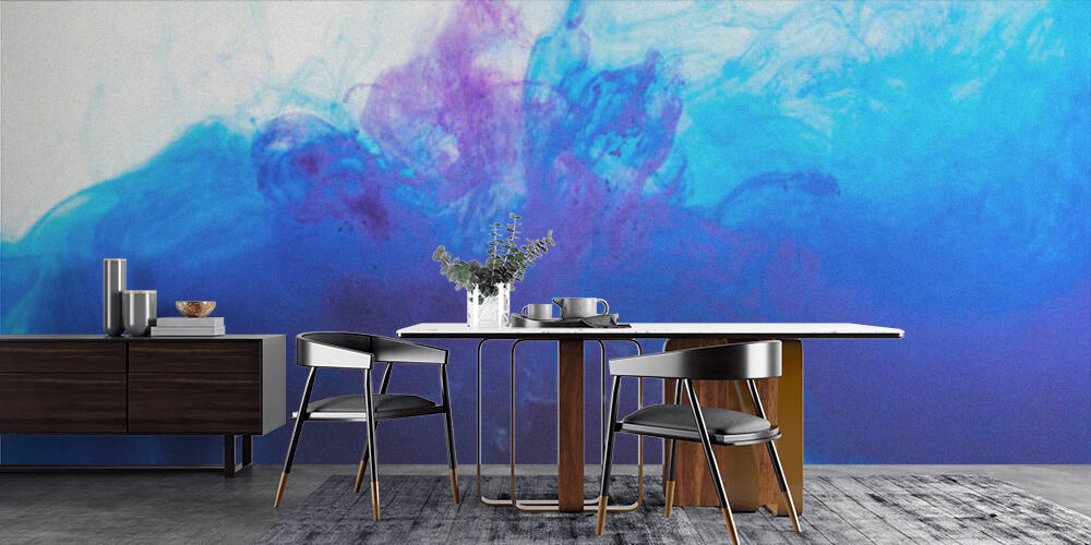 abstract background with flowing blue and purple paint in water, Cucina