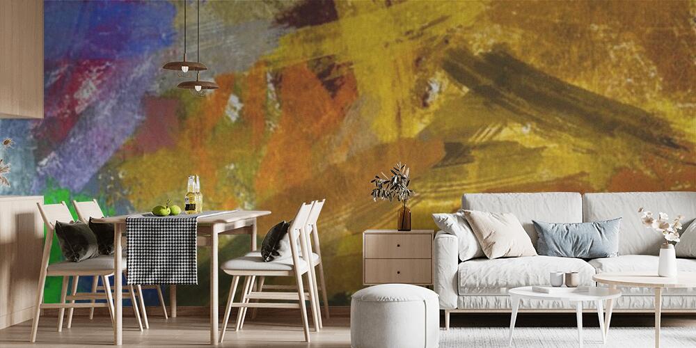 abstract psychedelic grunge background graphic stylization on a textured canvas of chaotic blurry strokes and strokes of paint, Cucina