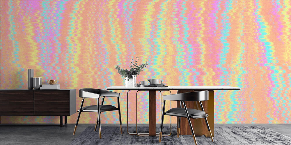 Colorful neon glitch patterned background, Cucina