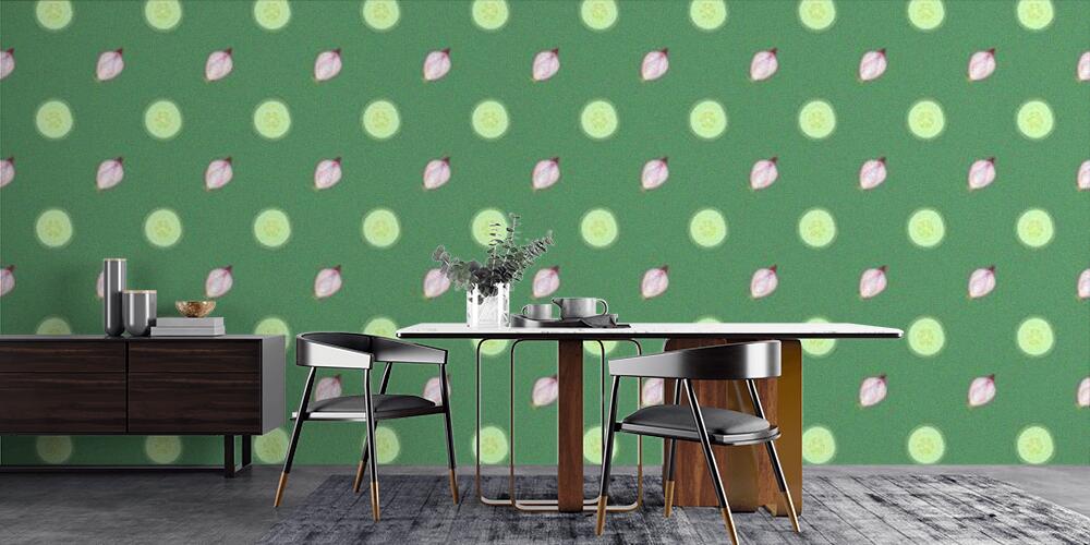 Colored background with different accessories, Cucina