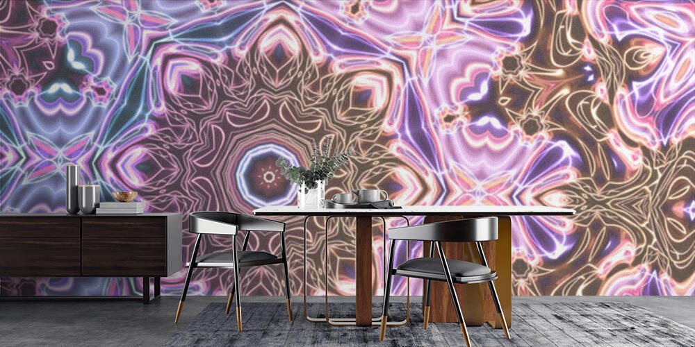 Abstract neon glowing geometric fantasy background, Cucina