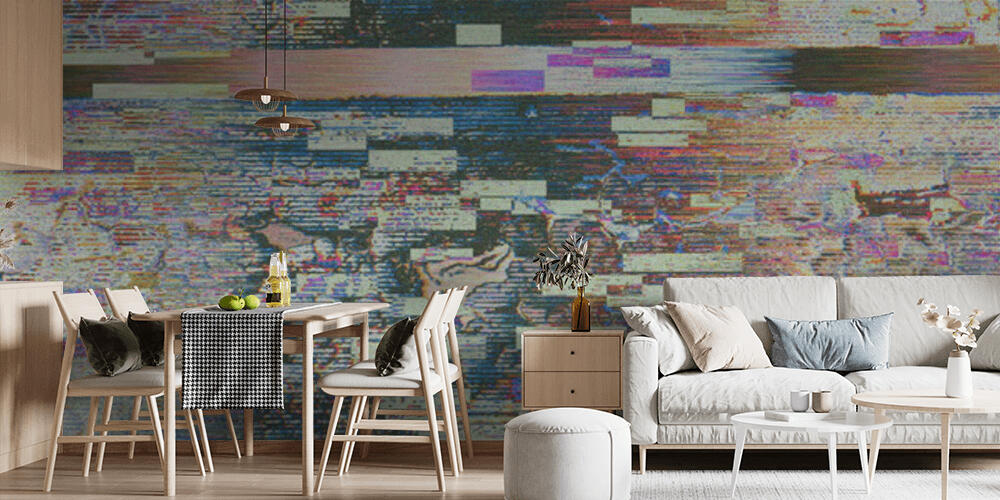 Casual data glitch geometrical nostalgic holographic background, Cucina