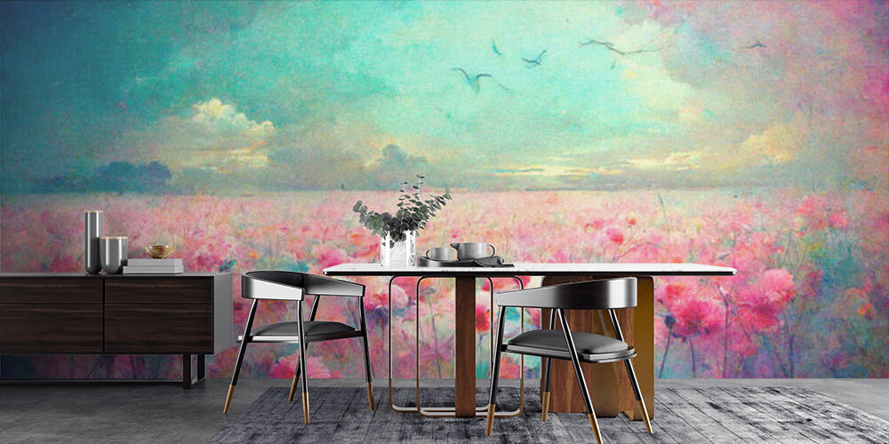 Idyllic meadow with red poppy flowers in the countryside, Cucina