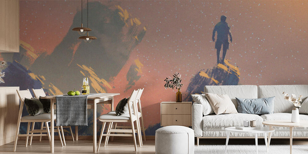 Man standing on top of the hill watching the stars, Cucina