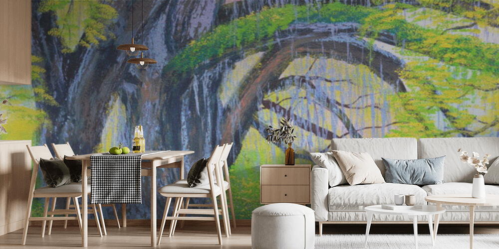 big banyan tree in the garden oil painting on canvas, Cucina