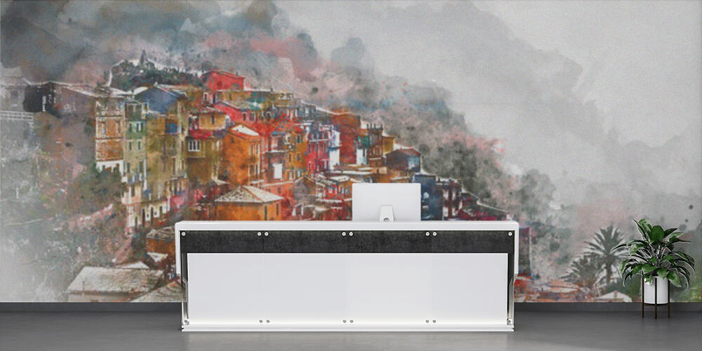 Digital watercolor painting of Manarola, Reception