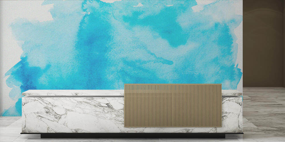 blue watercolor texture, Reception