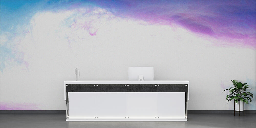 frame of blue and purple paint splashes, Reception