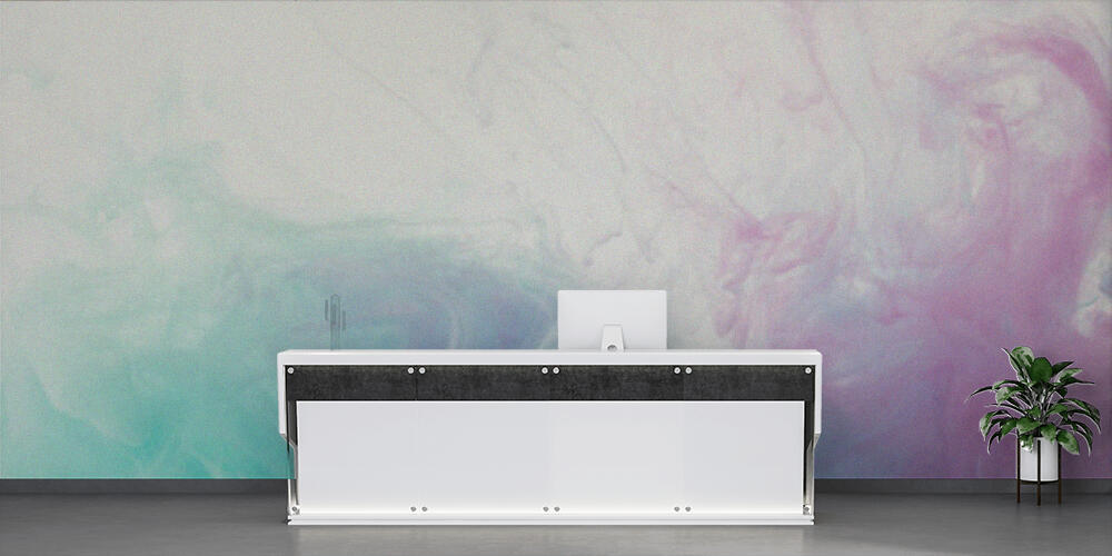 abstract background with flowing blue and purple paint, Reception