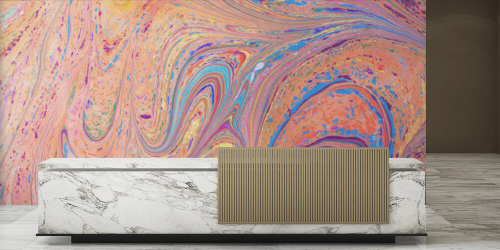 Traditional marbling artwork patterns as colorful abstract background, Reception