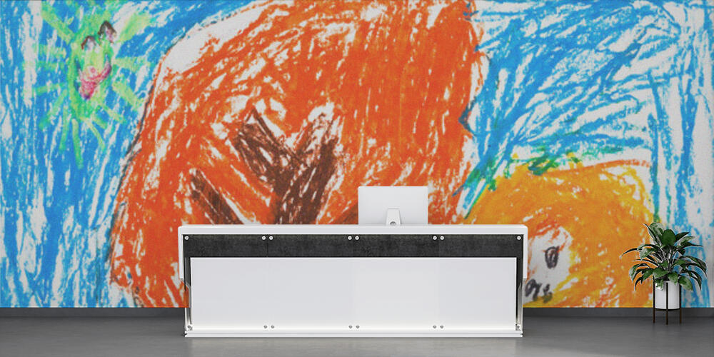 child's drawing - orange autumn trees, Reception