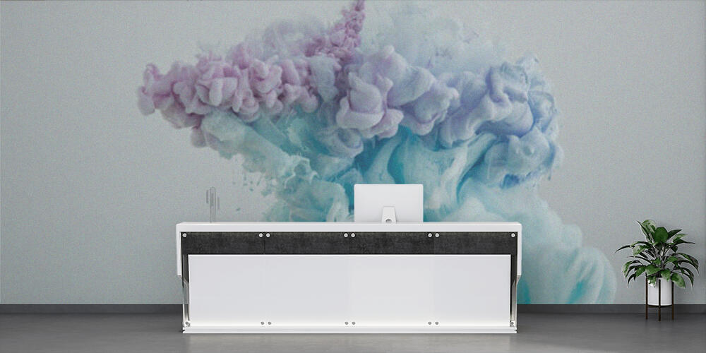 Close up view of light blue, Reception