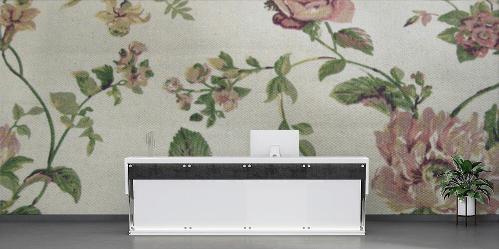 floral linen background, Reception