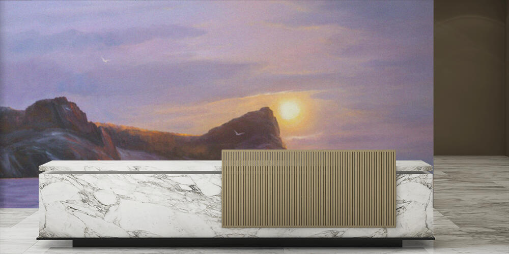 Original oil painting of sea and beach on canvas, Reception