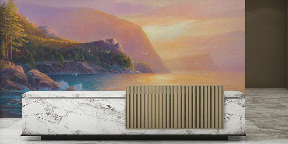 Original oil painting of  sea and beach on canvas, Reception