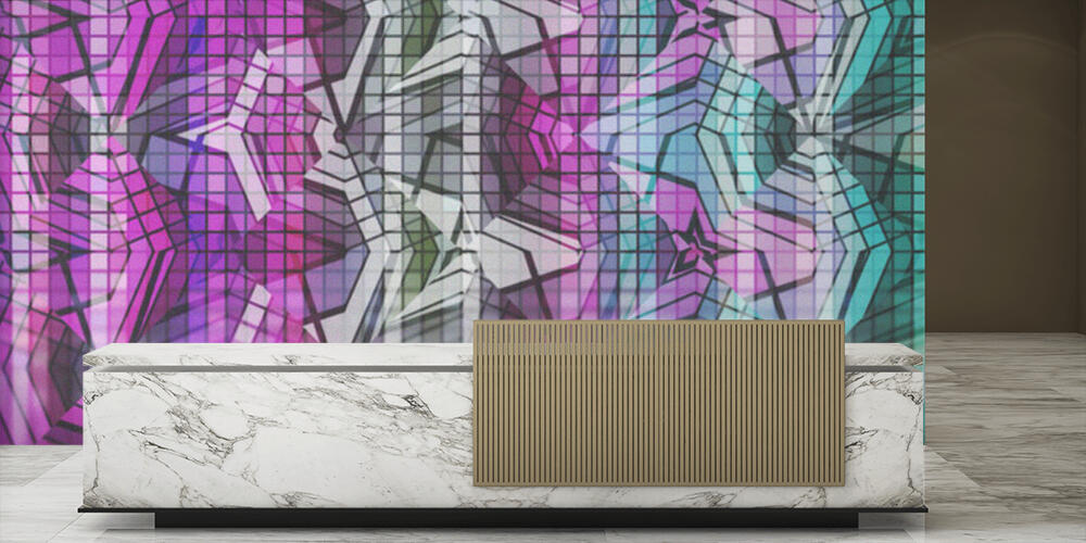 Beautiful geometric abstract background with color accents, Reception