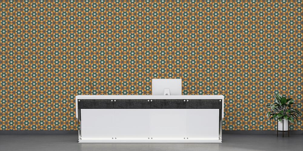 Seamless abstract background with geometric elements, Reception