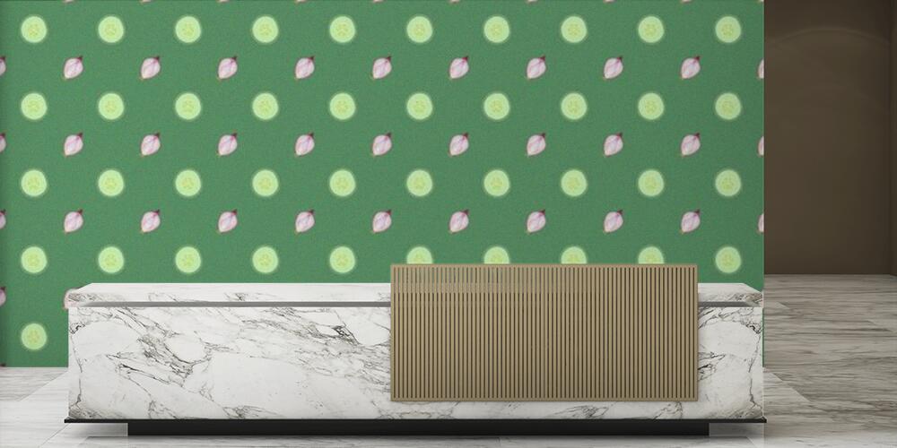 Colored background with different accessories, Reception