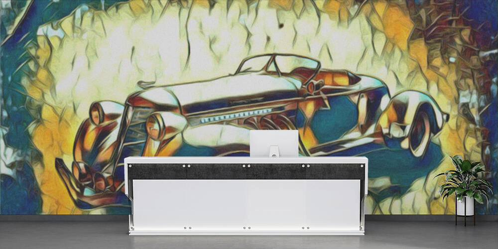 old classic car retro vintage illustration drawing, Reception