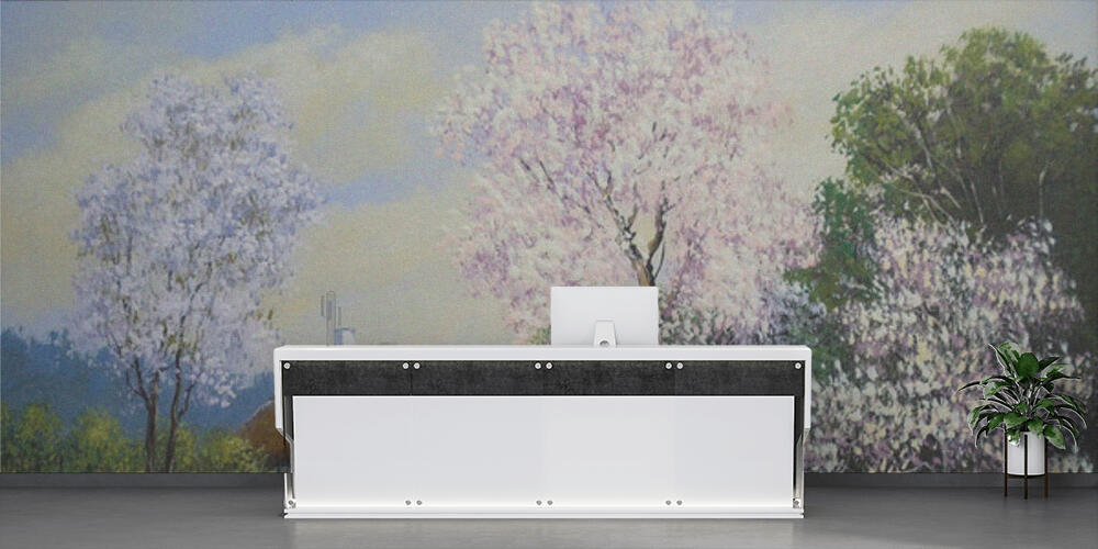 beautiful painting of old Ukrainian village with pastoral landscape, Reception