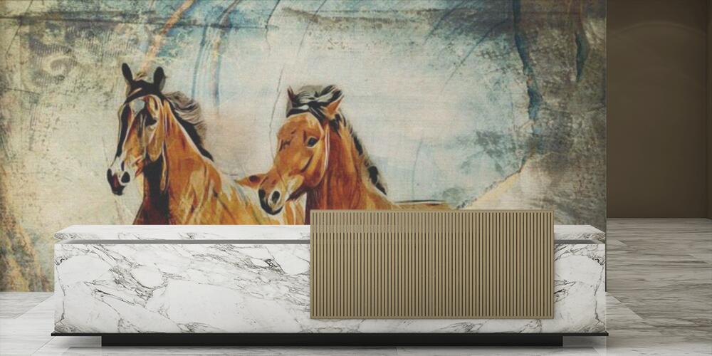 Colorful horse art illustration grunge painting drawing, Reception