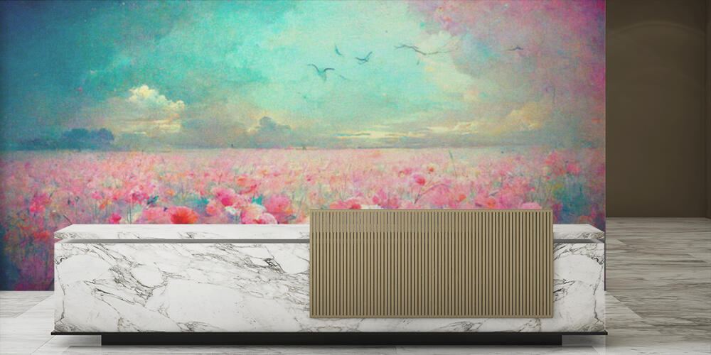 Idyllic meadow with red poppy flowers in the countryside, Reception