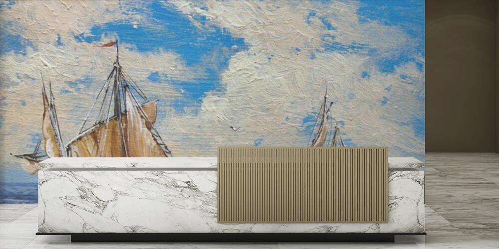 Oil painting of a seascape, Reception