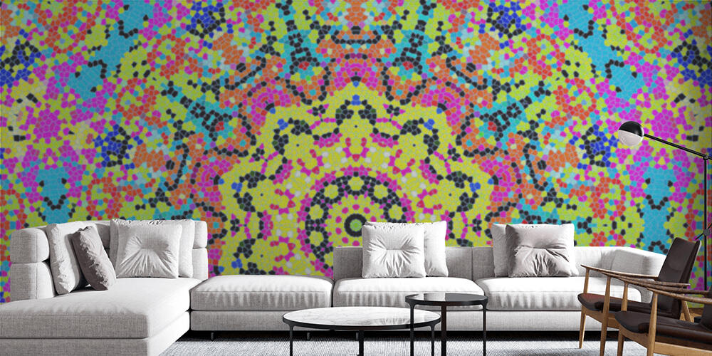 Bright abstract concentric mosaic pattern, Salotto