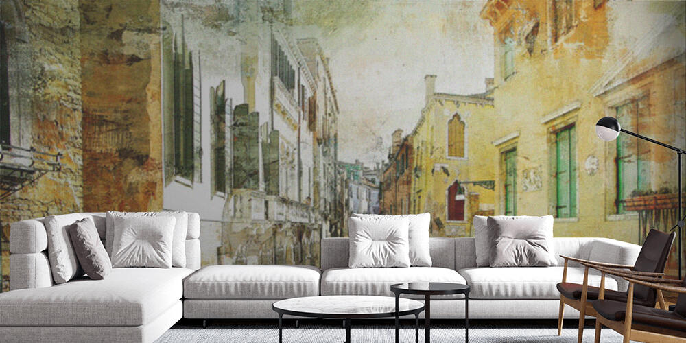 Pictorial Venetian streets - artwork in painting style, Salotto