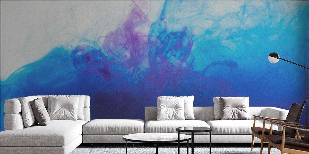 abstract background with flowing blue and purple paint in water, Salotto