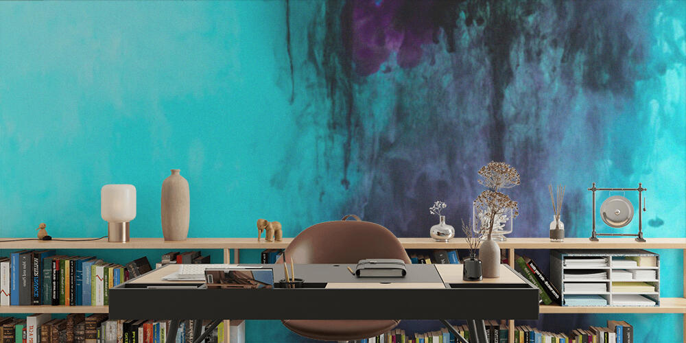 creative texture with turquoise and purple splashes of paint, Studio e Ufficio