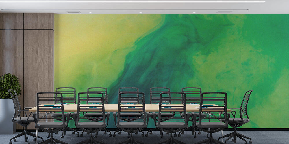 artistic background with green paint flowing in water, Studio e Ufficio