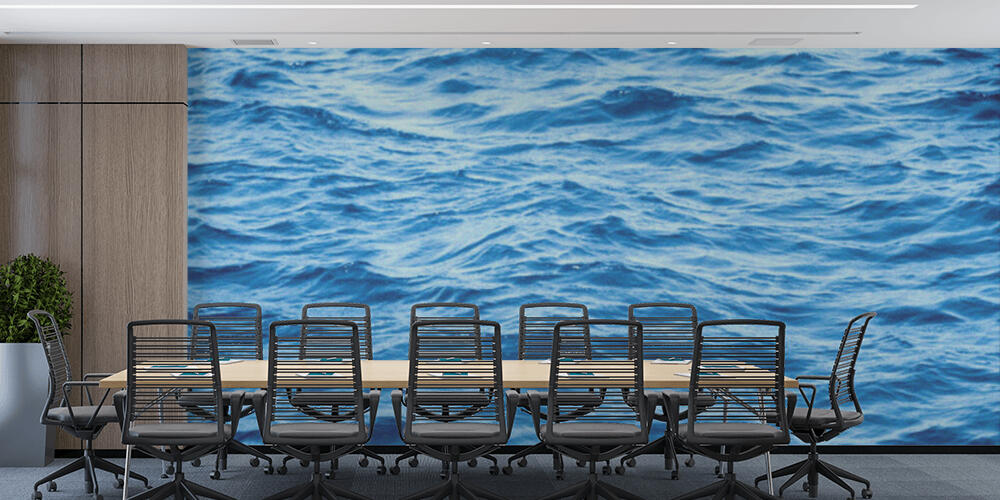 Photo of a macro background of blue sea waves, Studio e Ufficio
