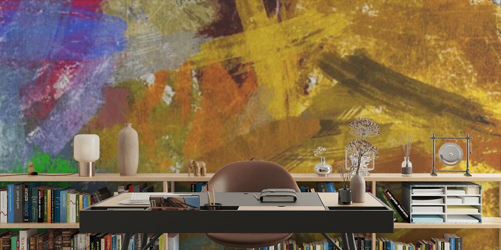 abstract psychedelic grunge background graphic stylization on a textured canvas of chaotic blurry strokes and strokes of paint, Studio e Ufficio