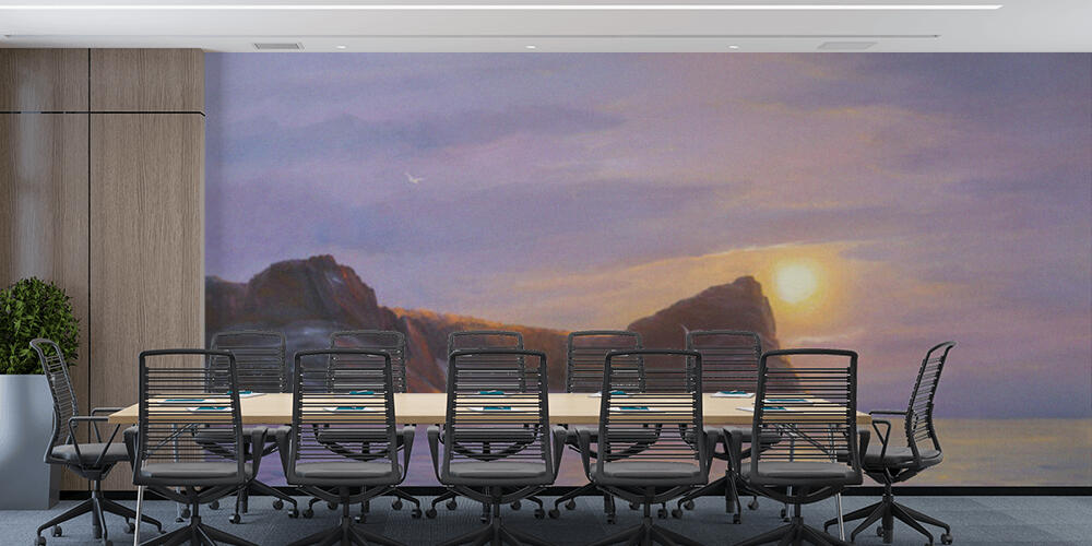 Original oil painting of sea and beach on canvas, Studio e Ufficio