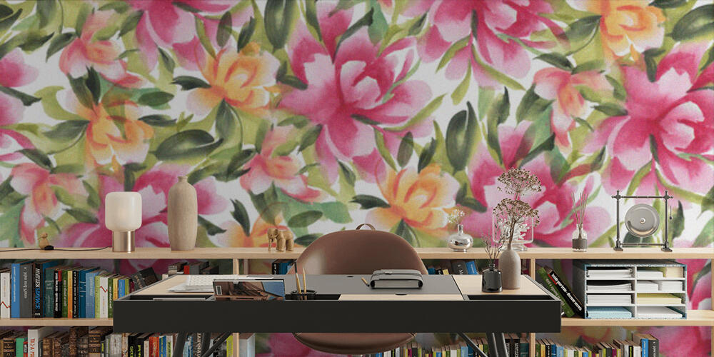 Seamless pattern with watercolor flowers, Studio e Ufficio