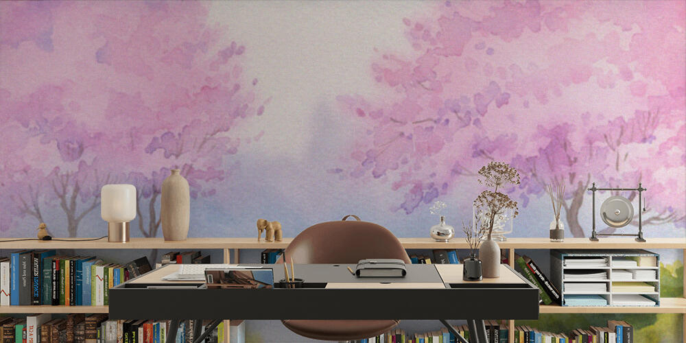 Spring landscape watercolor, Studio e Ufficio